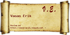Vasas Erik névjegykártya
